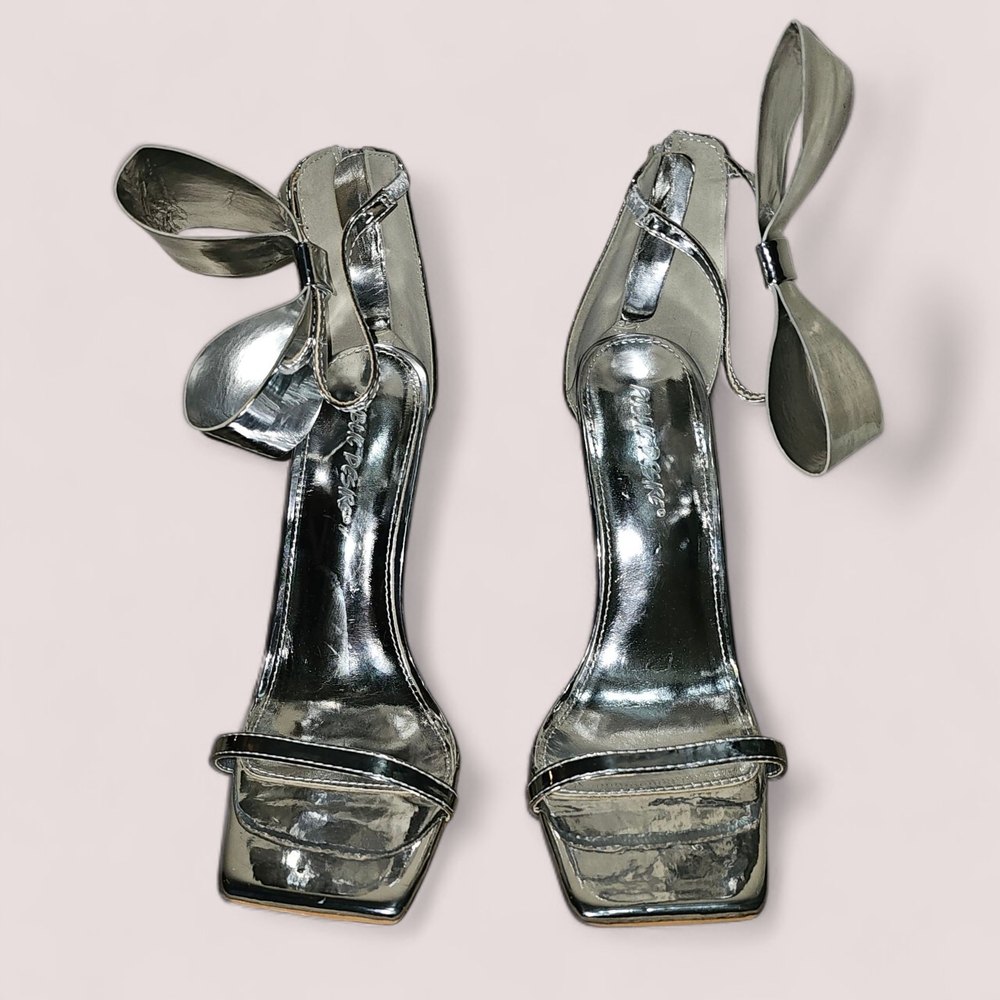 Dolls Kill Shiny Silver Heels - Picture 2 of 4